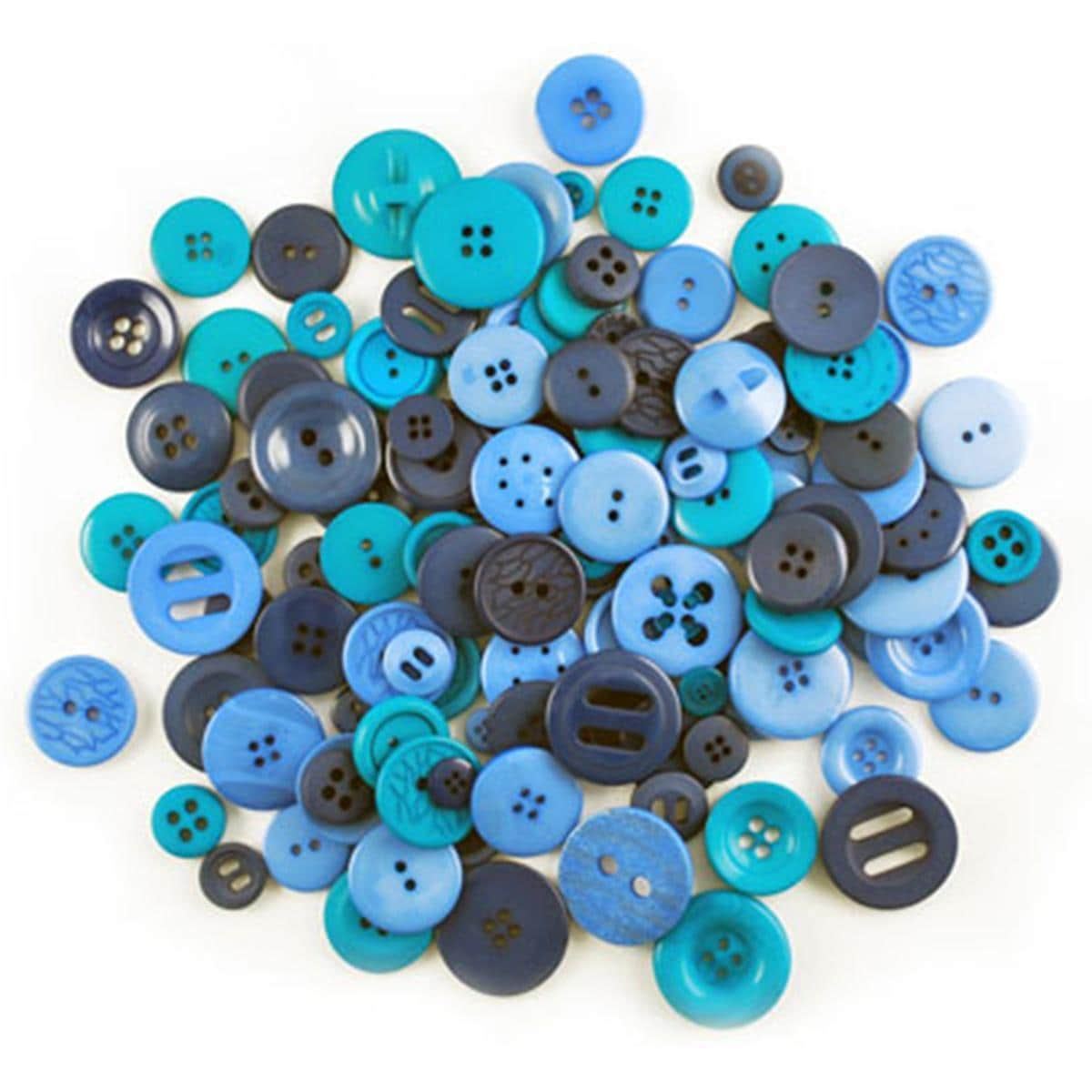 Jumbo Fashion Button Assortment 6oz/pkg   Blue Lagoon