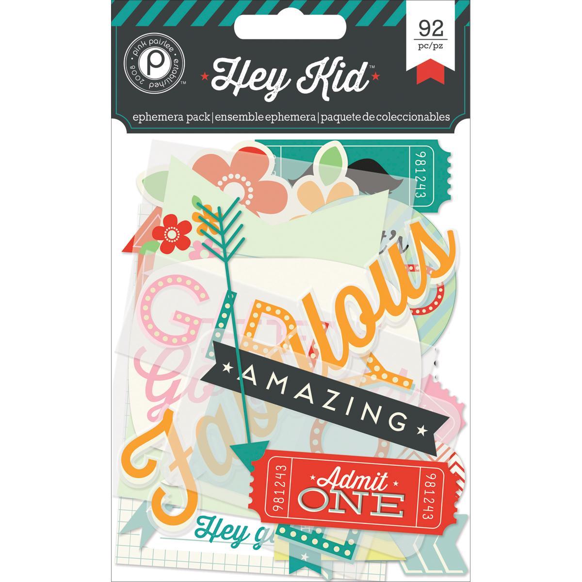 Hey Kid Ephemera Die cuts 92/pkg   Cardstock   Vellum