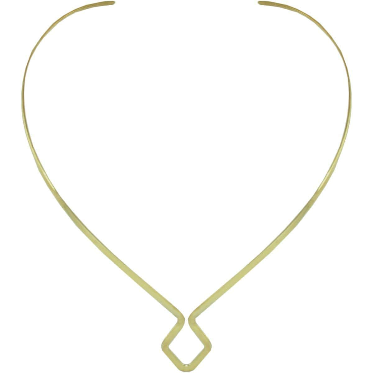 Designers Flat Diamond Choker Necklace 1/pkg   Brass