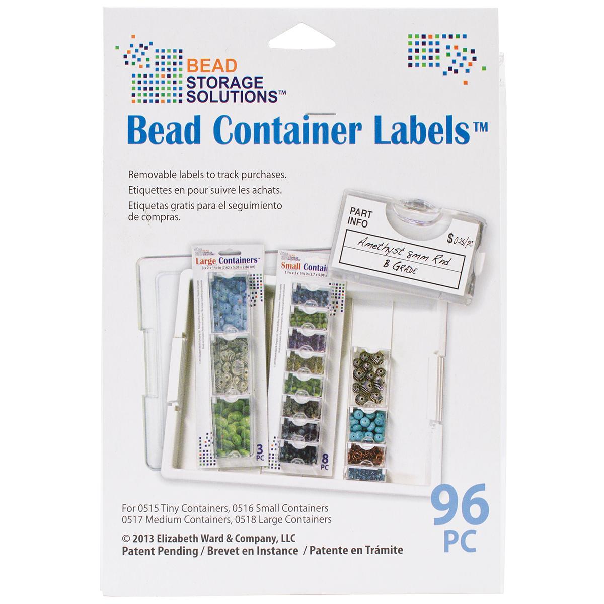 Elizabeth Wards Bead Container Labels 96/pkg