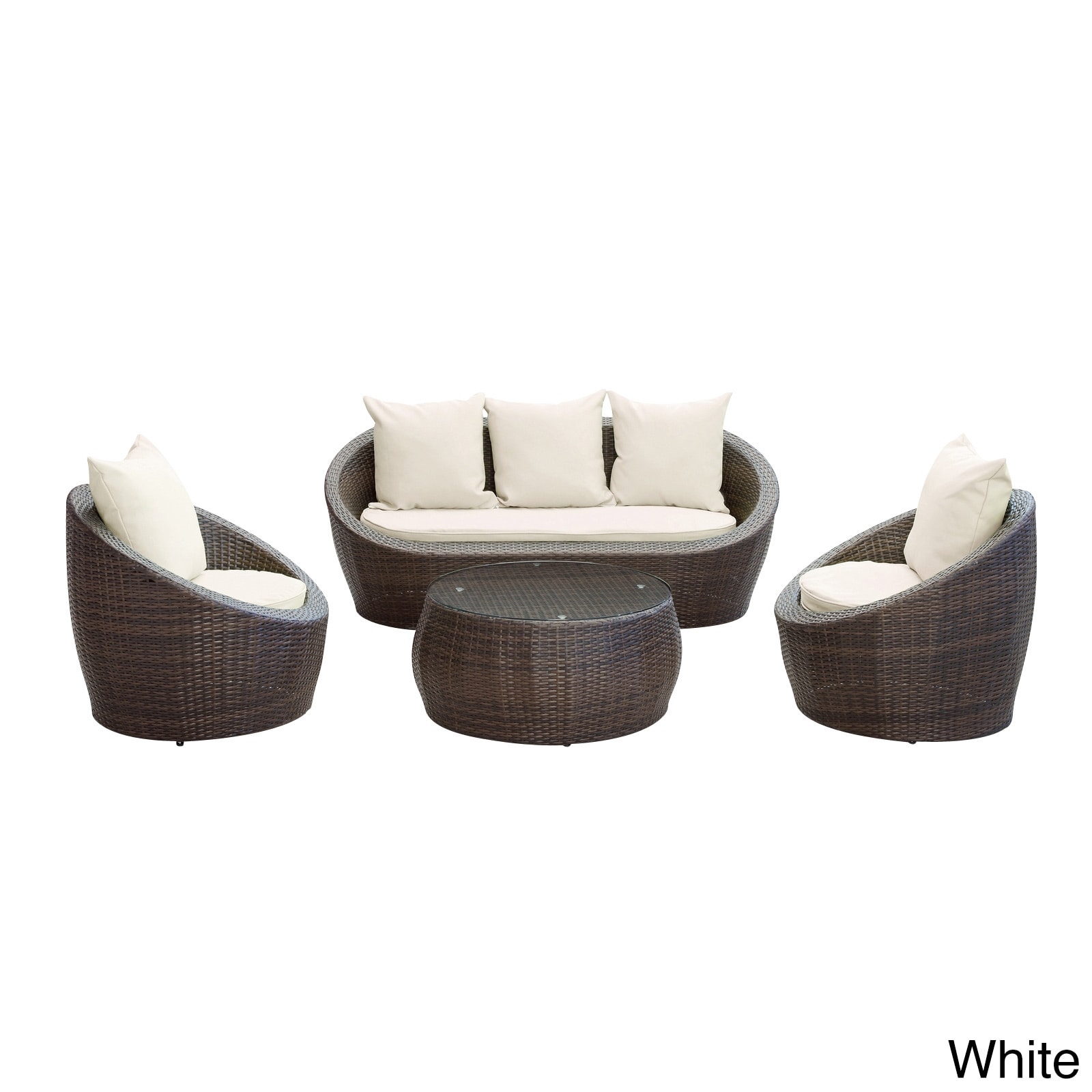 Avo Brown Wicker 4 piece Outdoor Patio Seating Set