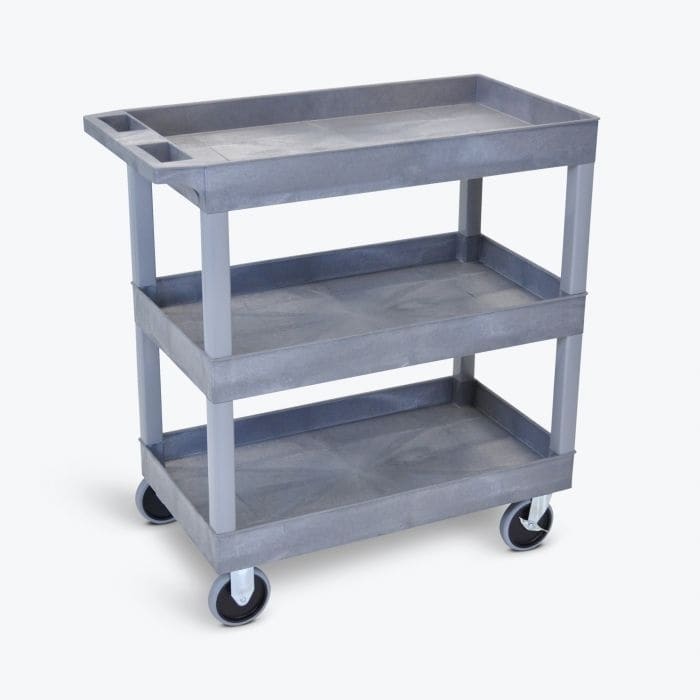 Luxor Ec111hd g Grey 3 shelf High capacity Tub Cart (GreyAssembly required YesShelves Three (3)Assembly Required )