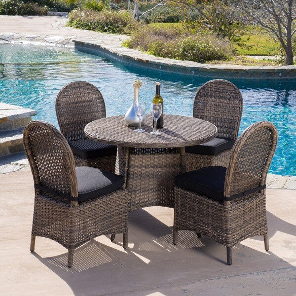 Shop Malachi Outdoor Multiblack Wicker 5piece Dining Set with