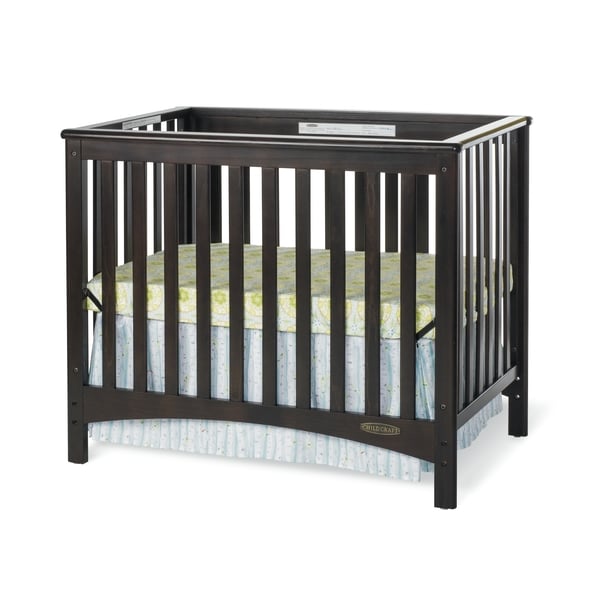 Child Craft London Jamocha Euro Mini 2 in 1 Convertible Crib with Mattress Child Craft Cribs