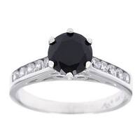 Shop Journee Collection Rhodium-plated Black Cubic Zirconia Ring - Free ...