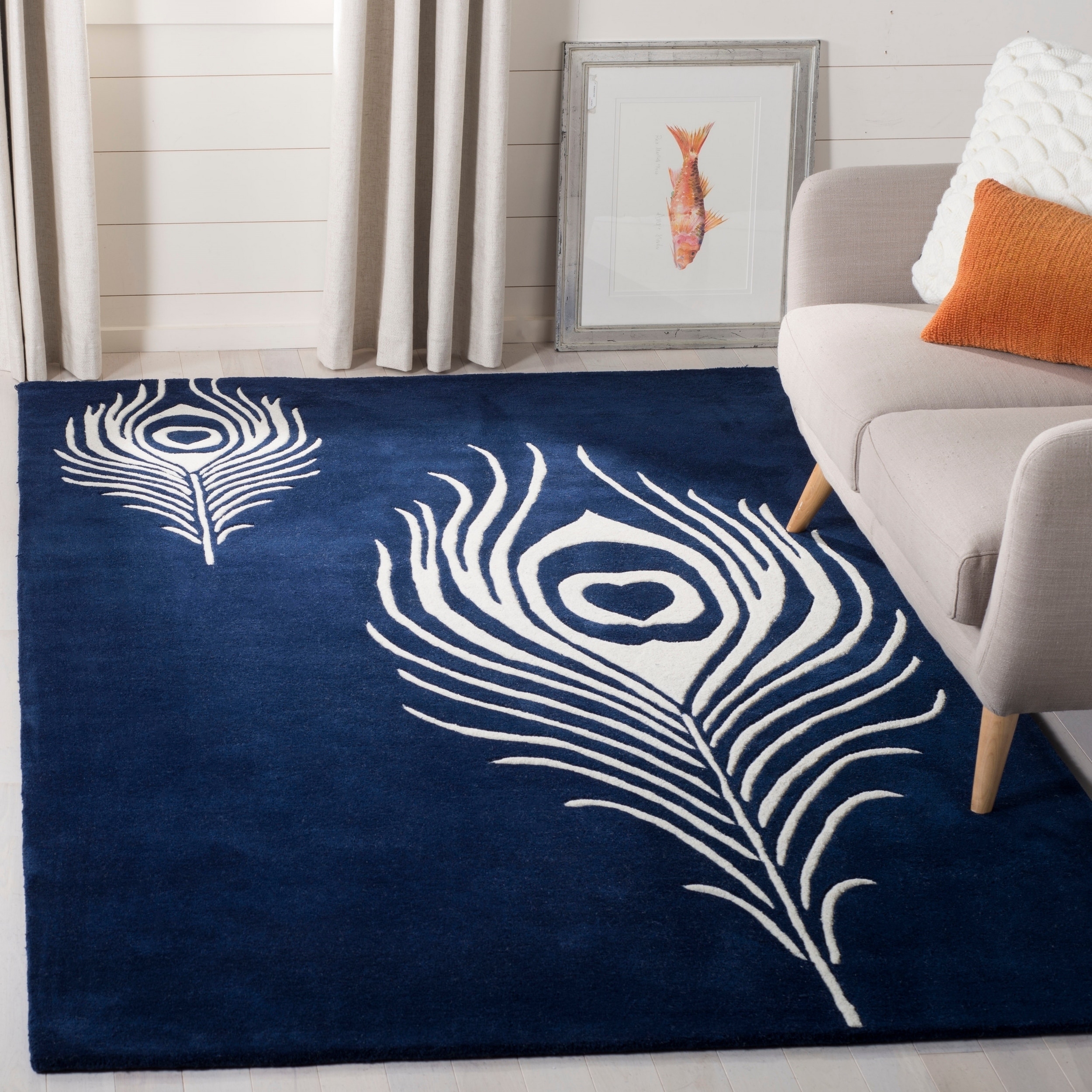 Safavieh Handmade Soho Navy/ Ivory New Zealand Wool/ Viscose Rug (36 X 56)