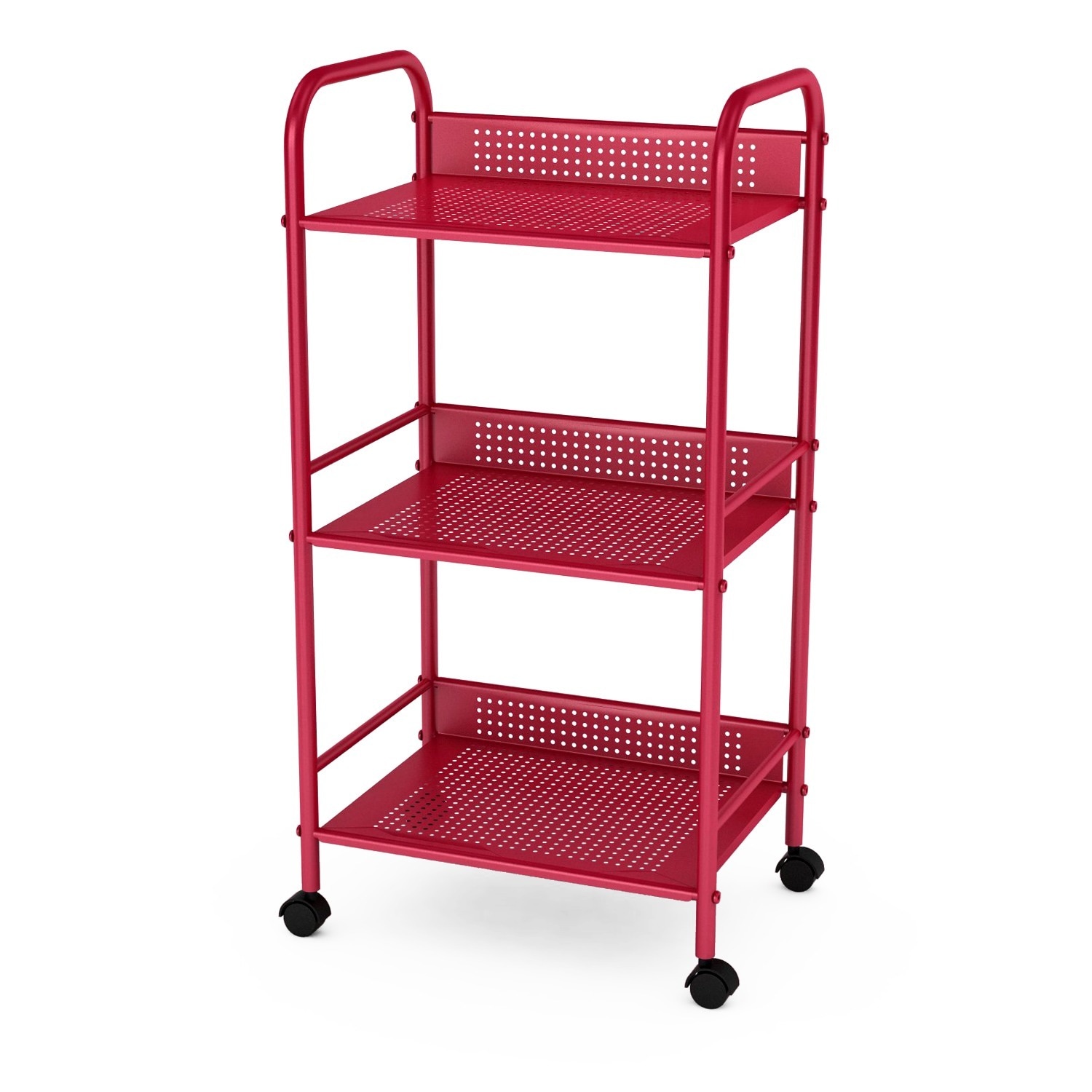 Metal Shelving 3 tier Cart With Rotating Casters