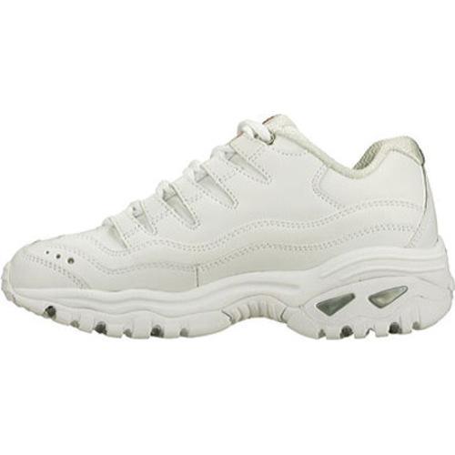 Women's Skechers Energy White Leather/Silver Trim (WML) - Free Shipping ...
