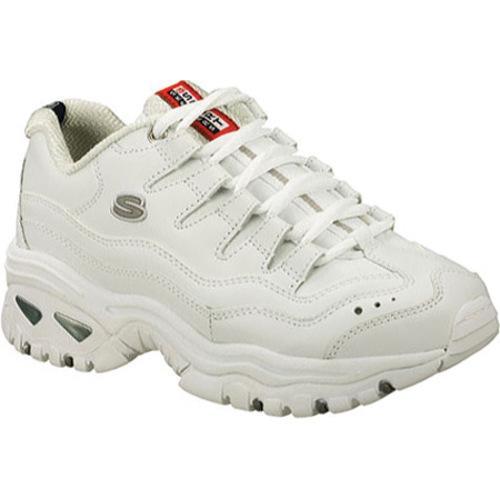 SKECHERS SPORT WOMENS WHITE & BLUE FAUX LEATHER 8.5M VERY GOOD SKECHERS SPORT WOMENS WHITE & BLUE FAUX LEATHER 8.5M VERY GOOD