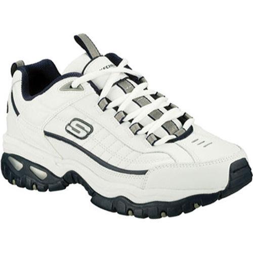 Mens Skechers Energy After Burn White Leather/Navy Trim (WNV