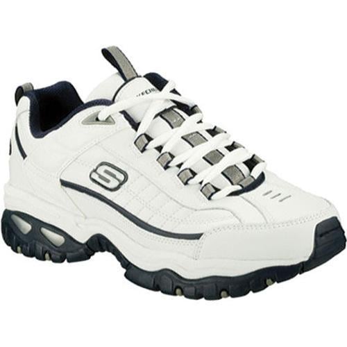 Men's Skechers Energy After Burn White Leather/Navy Trim (WNV)
