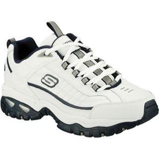 Men's Skechers Energy After Burn White Leather/Navy Trim (WNV)