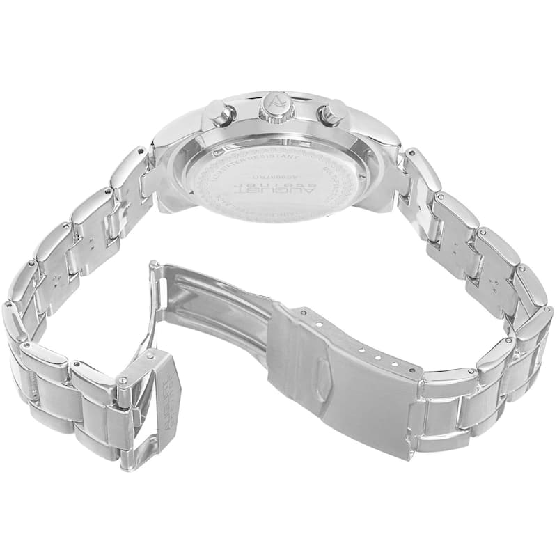 August Steiner Women's Swiss Quartz Multifunction Silver-Tone Bracelet Watch