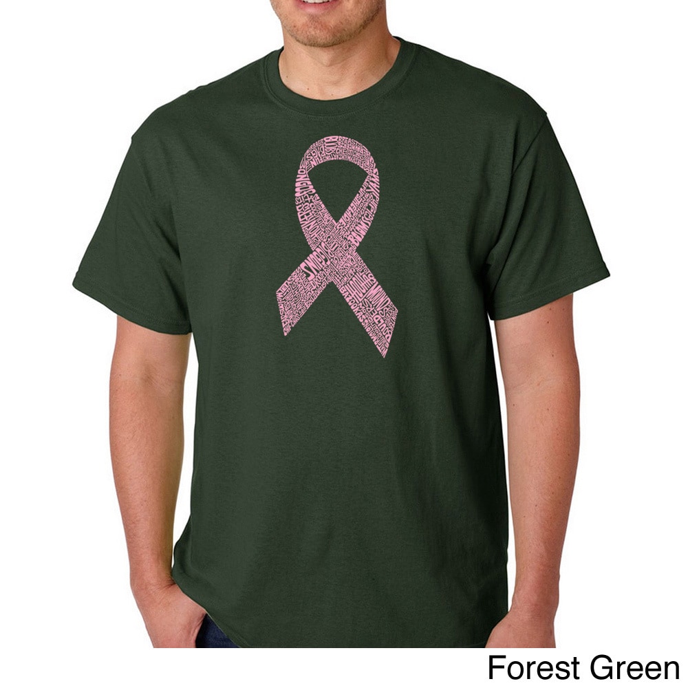 Los Angeles Pop Art Mens Cancer Ribbon T shirt