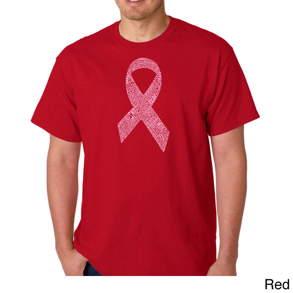 Los Angeles Pop Art Mens Cancer Ribbon T shirt