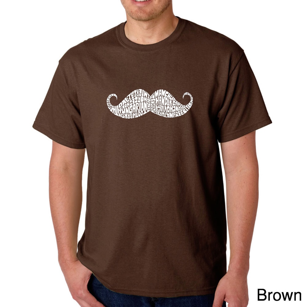 Los Angeles Pop Art Mens Moustache T shirt