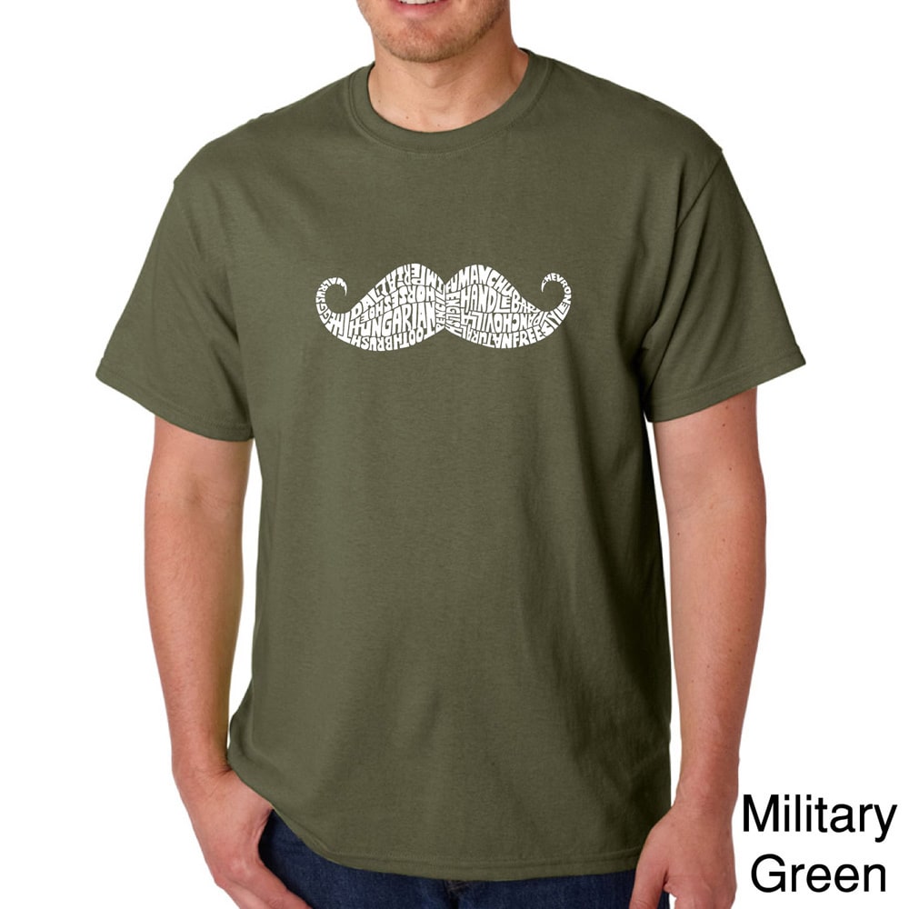 Los Angeles Pop Art Mens Moustache T shirt