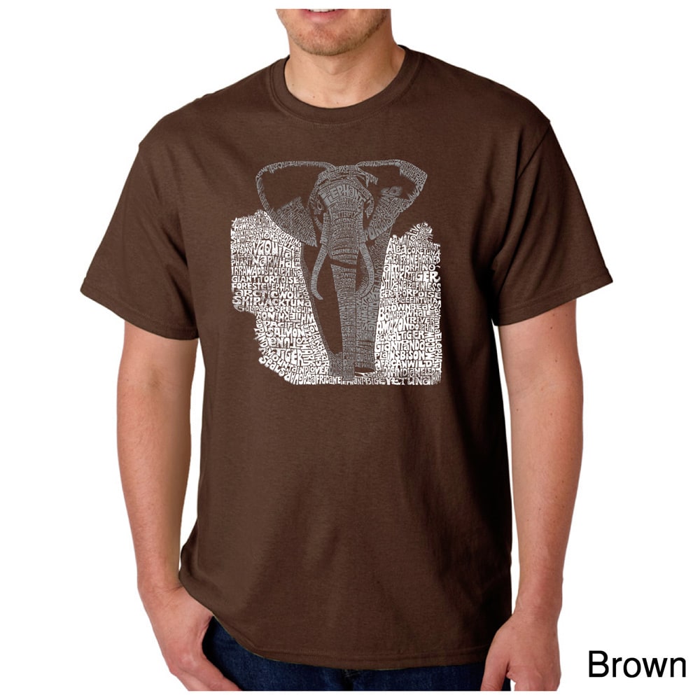 Los Angeles Pop Art Mens Endangered Species Elephant T shirt