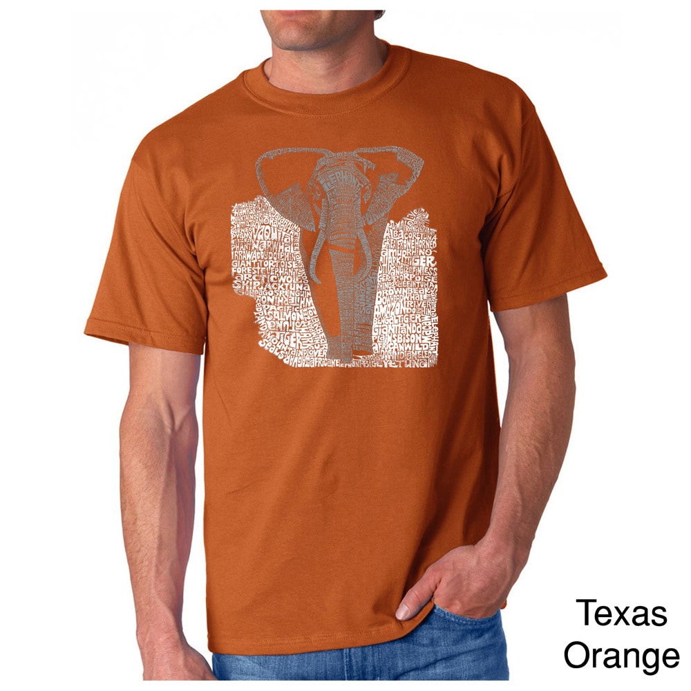 Los Angeles Pop Art Mens Endangered Species Elephant T shirt