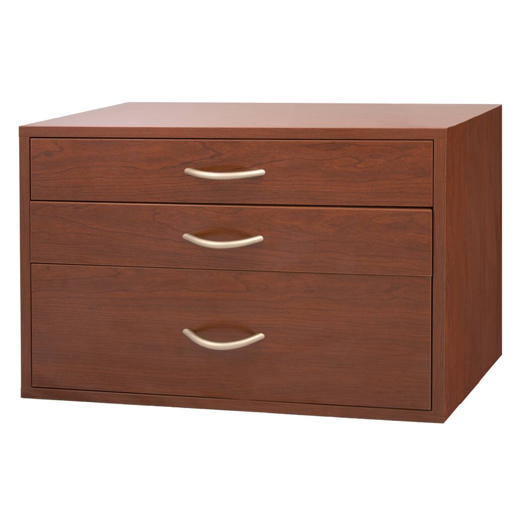 Organized Living freedomRail Modern Cherry OBox 3-drawer Unit