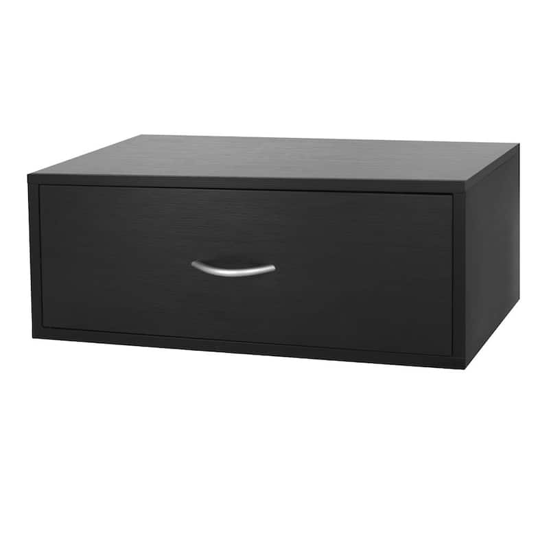 Organized Living freedomRail Midnight Live Double Hang OBox 1-Drawer Unit