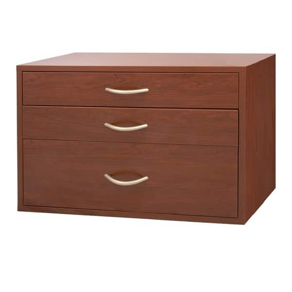 slide 1 of 1, Organized Living freedomRail 3-drawer Modern Cherry Big O-Box