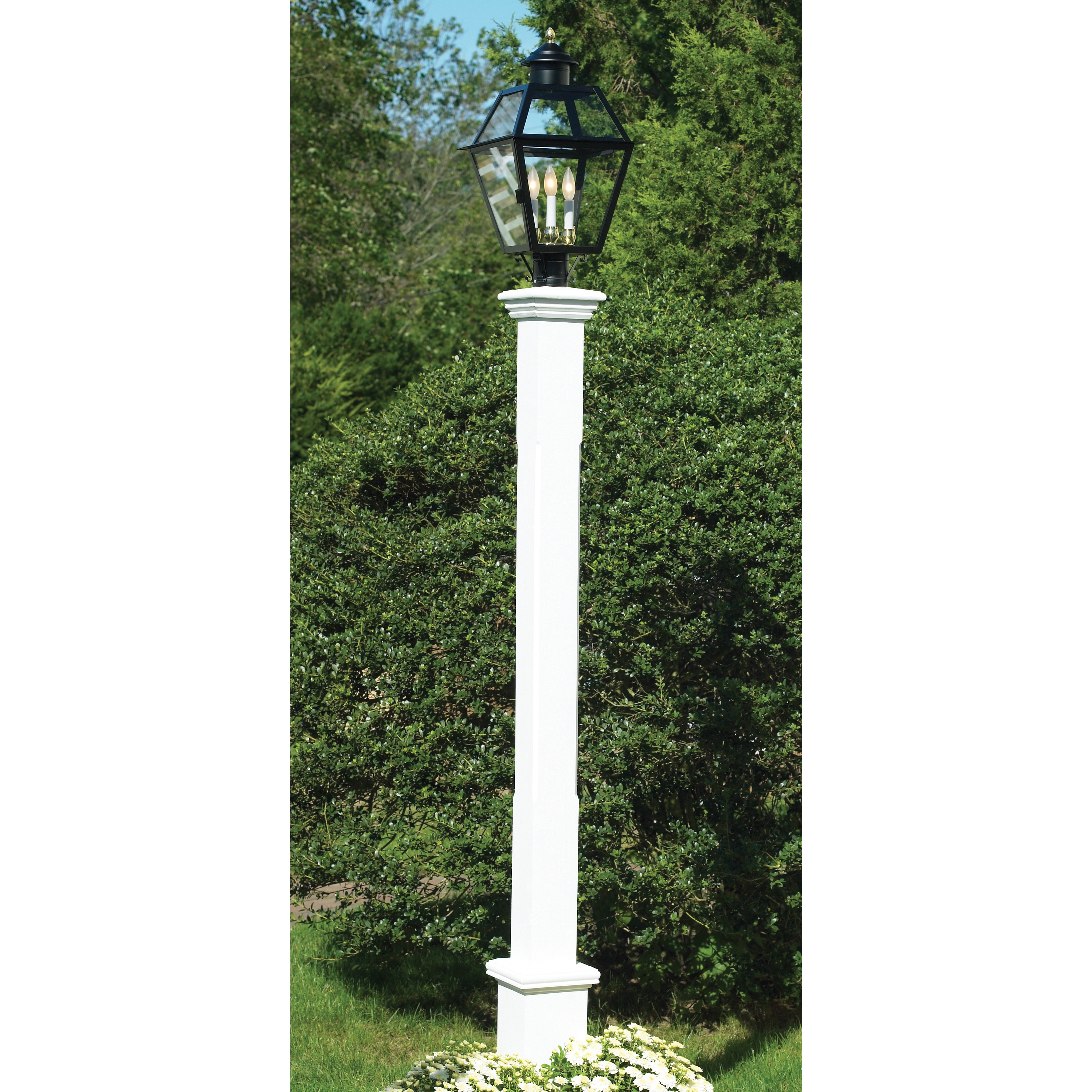Lazy Hill Farm Designs Barrington White Lantern Post (WhiteMaterials CedarQuantity One (1) postSetting OutdoorDimensions 104 inches high x 4.5 inches wide x 4.5 inches longWeight 43 poundsAssembly Required )