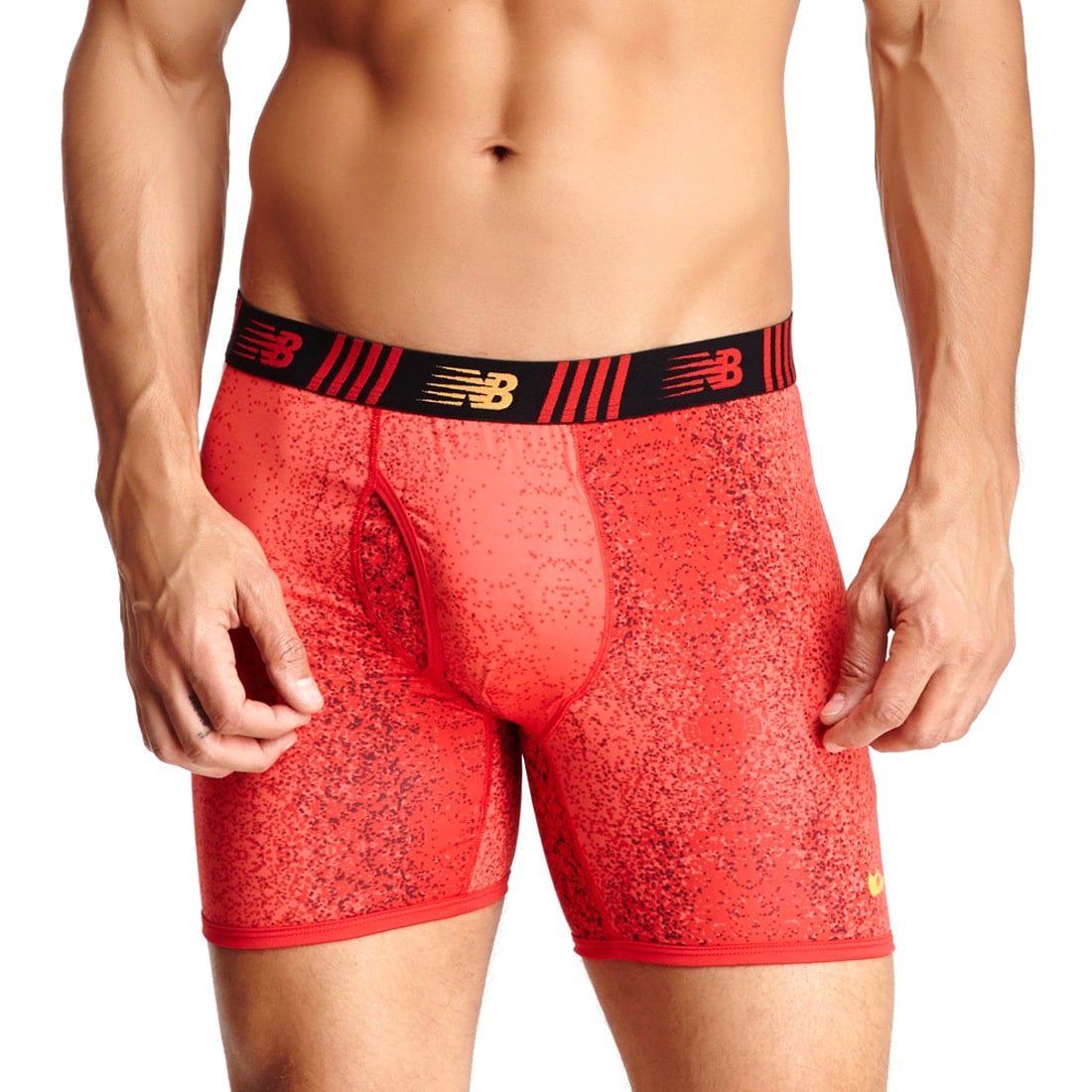 New Balance Mens Red Pixel Clash Photoprint Boxer Briefs