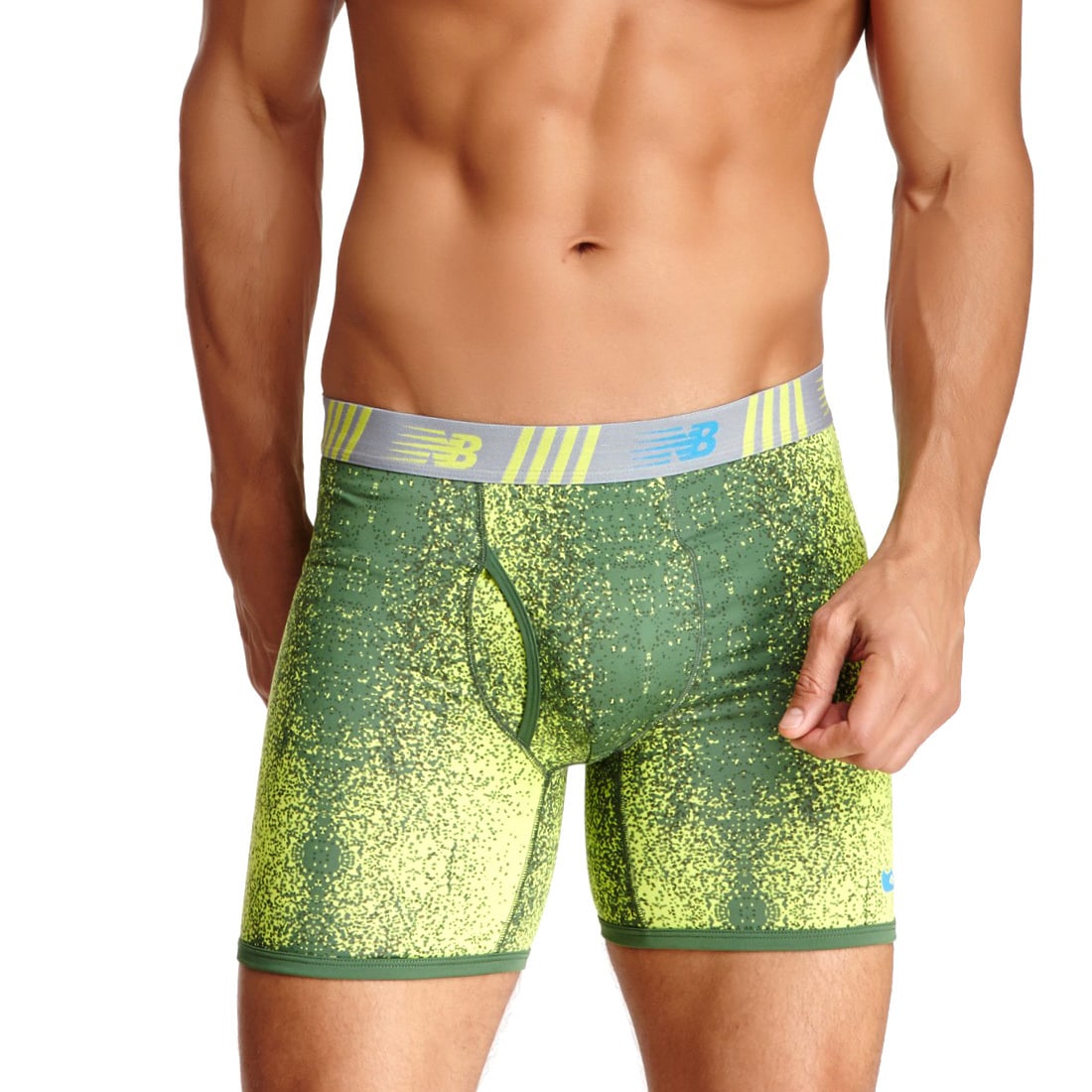 New Balance Mens Lime Pixel Clash Photoprint Boxer Briefs