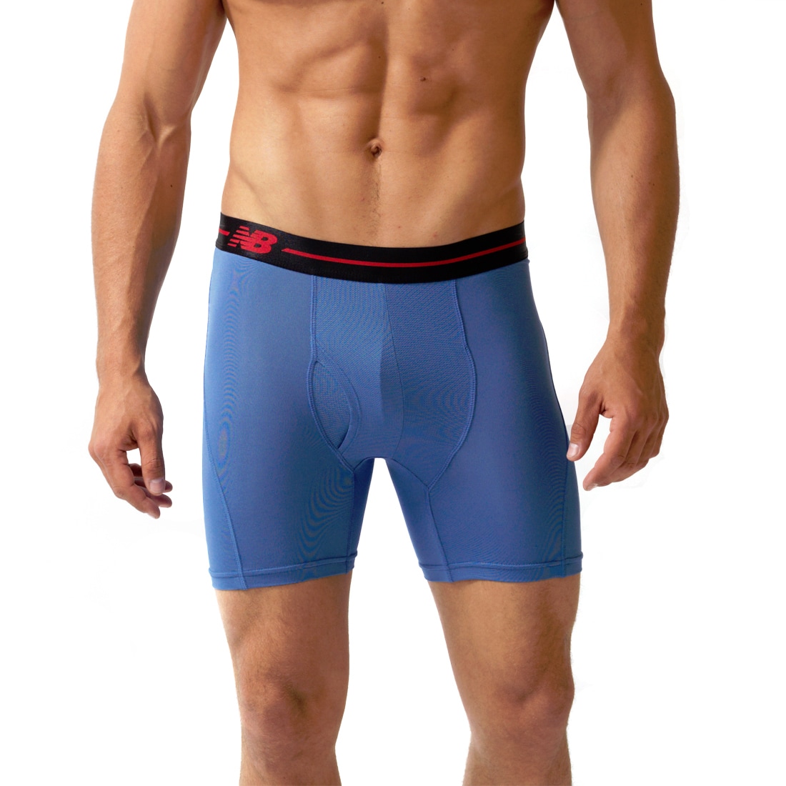 New Balance Mens Performance Vision Blue/ Black Sport Briefs (6 inch Inseam)