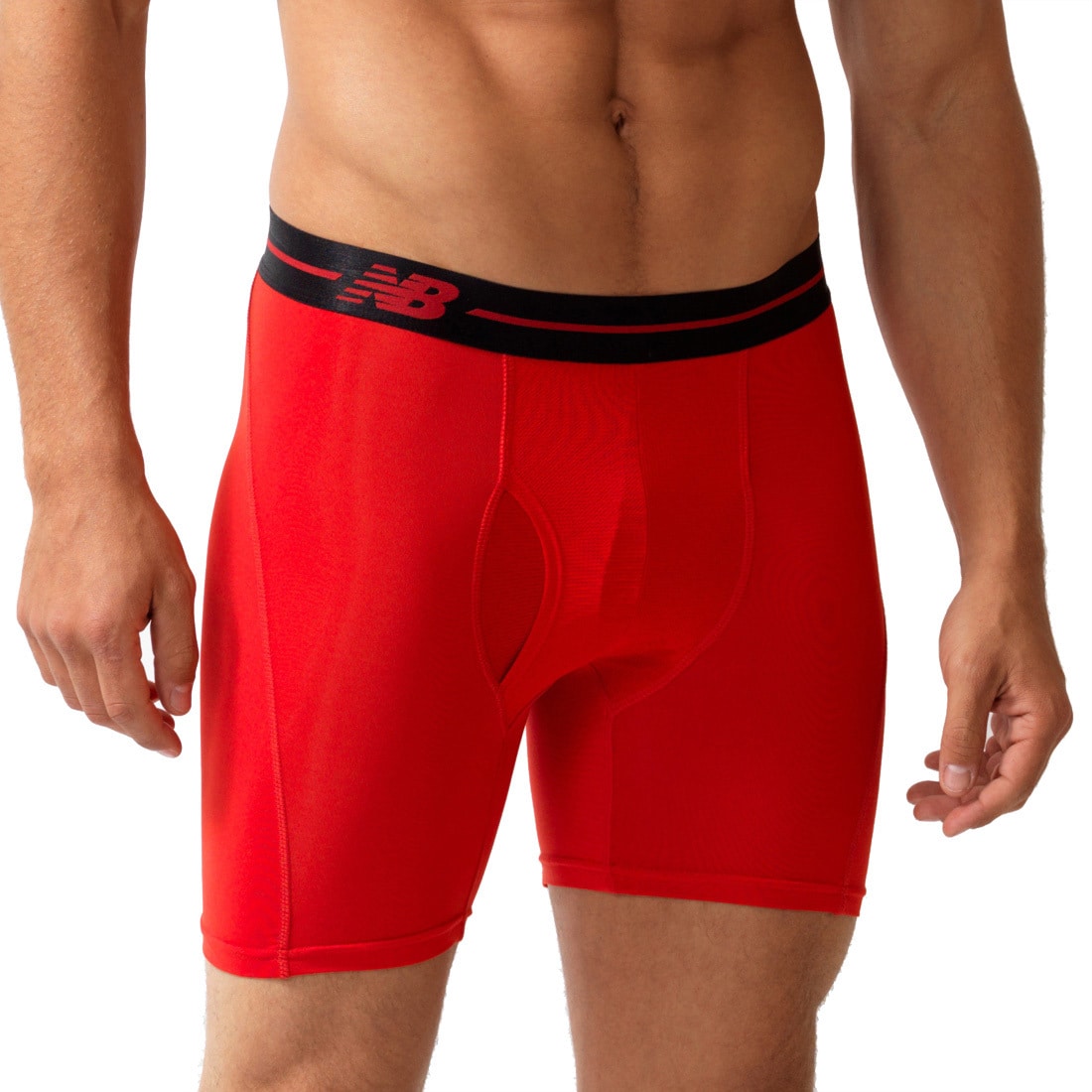 New Balance Mens Performance Red/ Black Sport Briefs (6 inch Inseam)