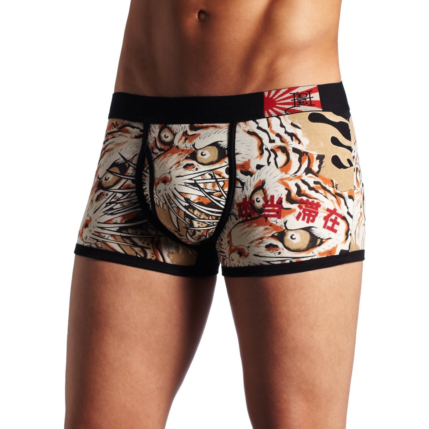 Ed Hardy Mens Black Japan Tiger Premium Trunks