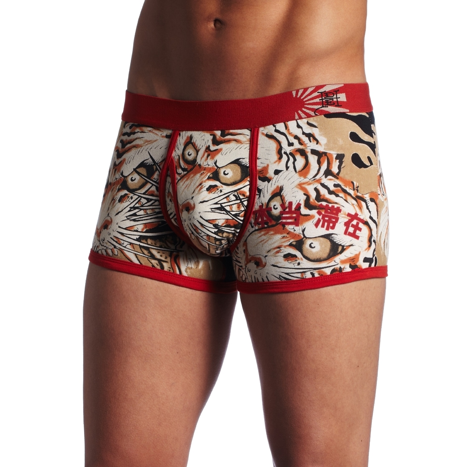 Ed Hardy Mens Red Japan Tiger Premium Trunks