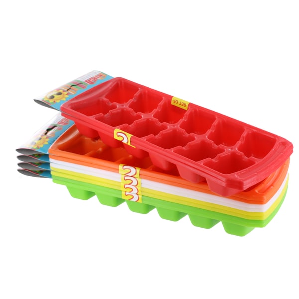 Assorted Color Plastic Ice Cube Trays (Pack of 2)