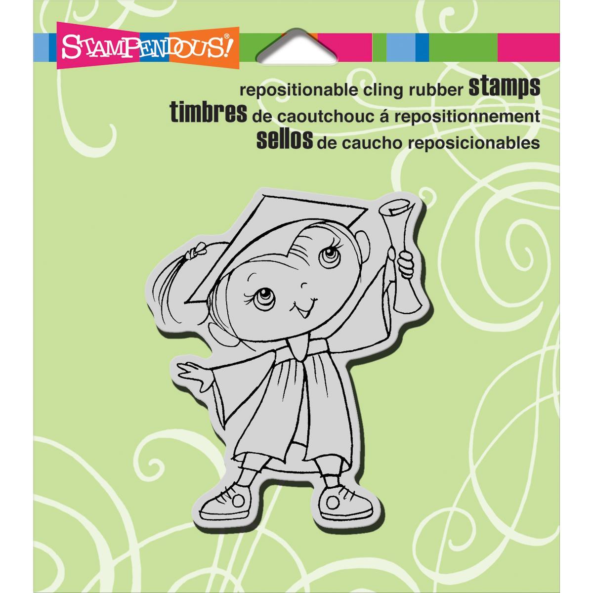 Stampendous Cling Rubber Stamp 3.5 X4 Sheet   Graduation Kiddo