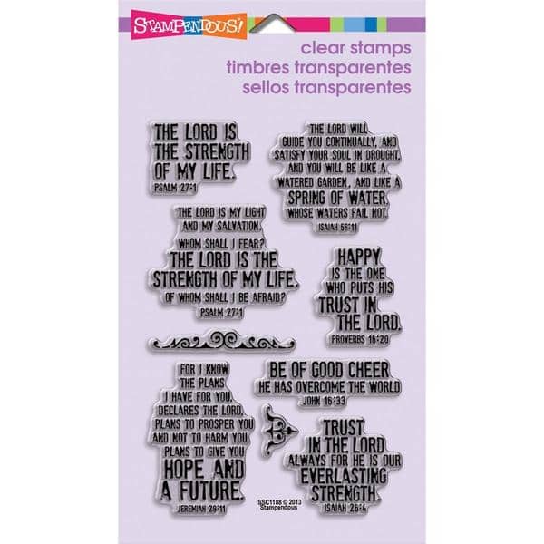 Stampendous Perfectly Clear Stamps 4 X6 Sheet Hope Verses Bed Bath