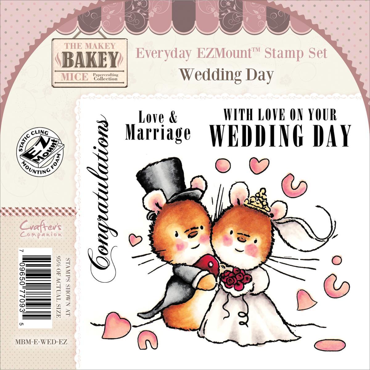 Makey Bakey EZmount Everyday Cling Stamp Set 4.75 X4.75   Wedding Day