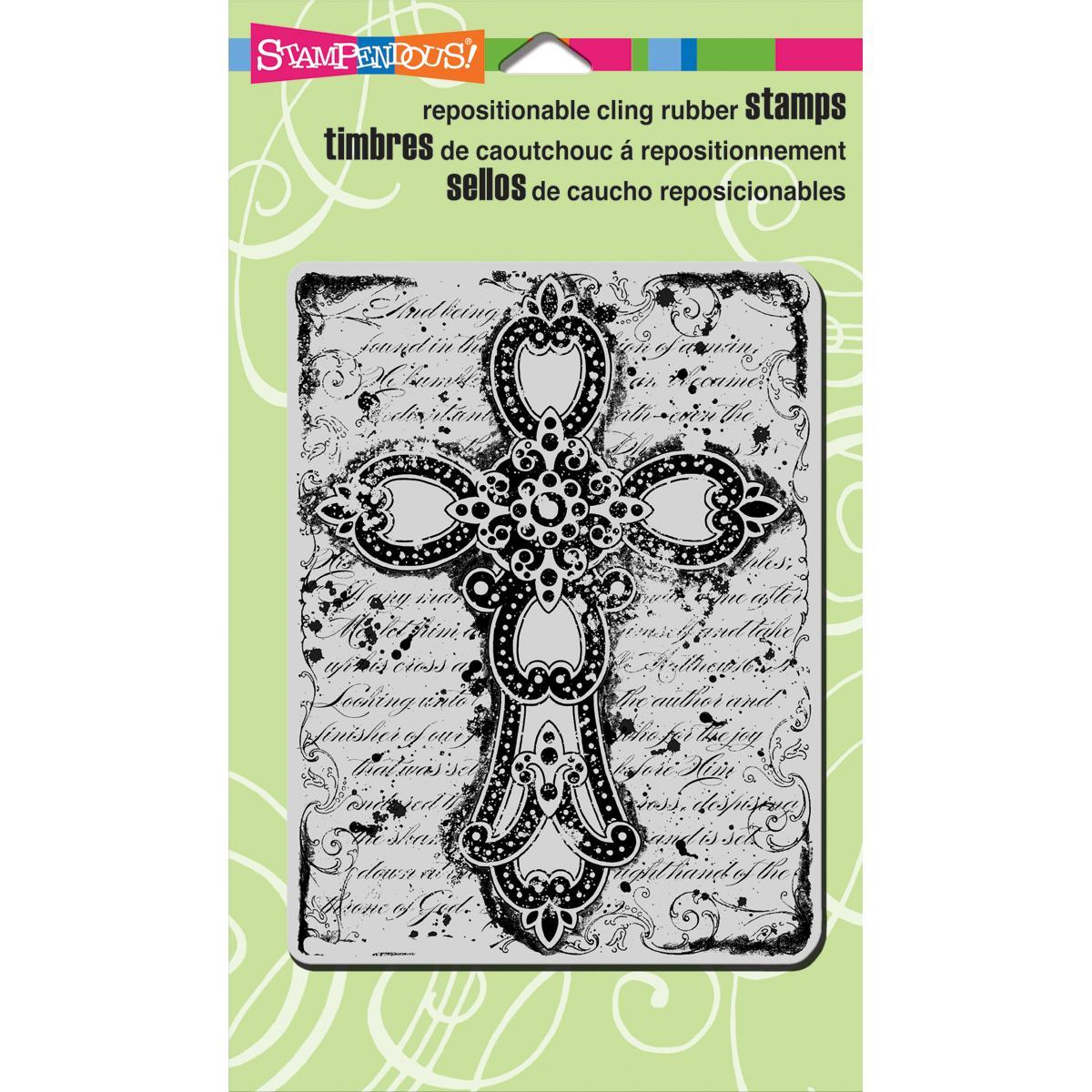 Stampendous Cling Rubber Stamp 4 X6 Sheet   Baroque Cross