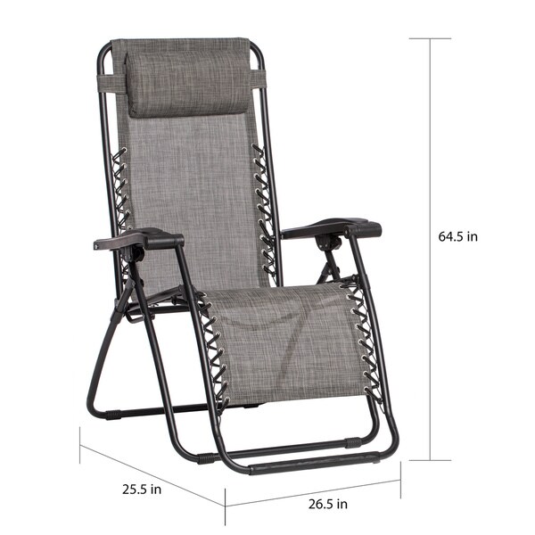 Caravan Sports Grey Infinity Zero Gravity Chair Pack of 2 On