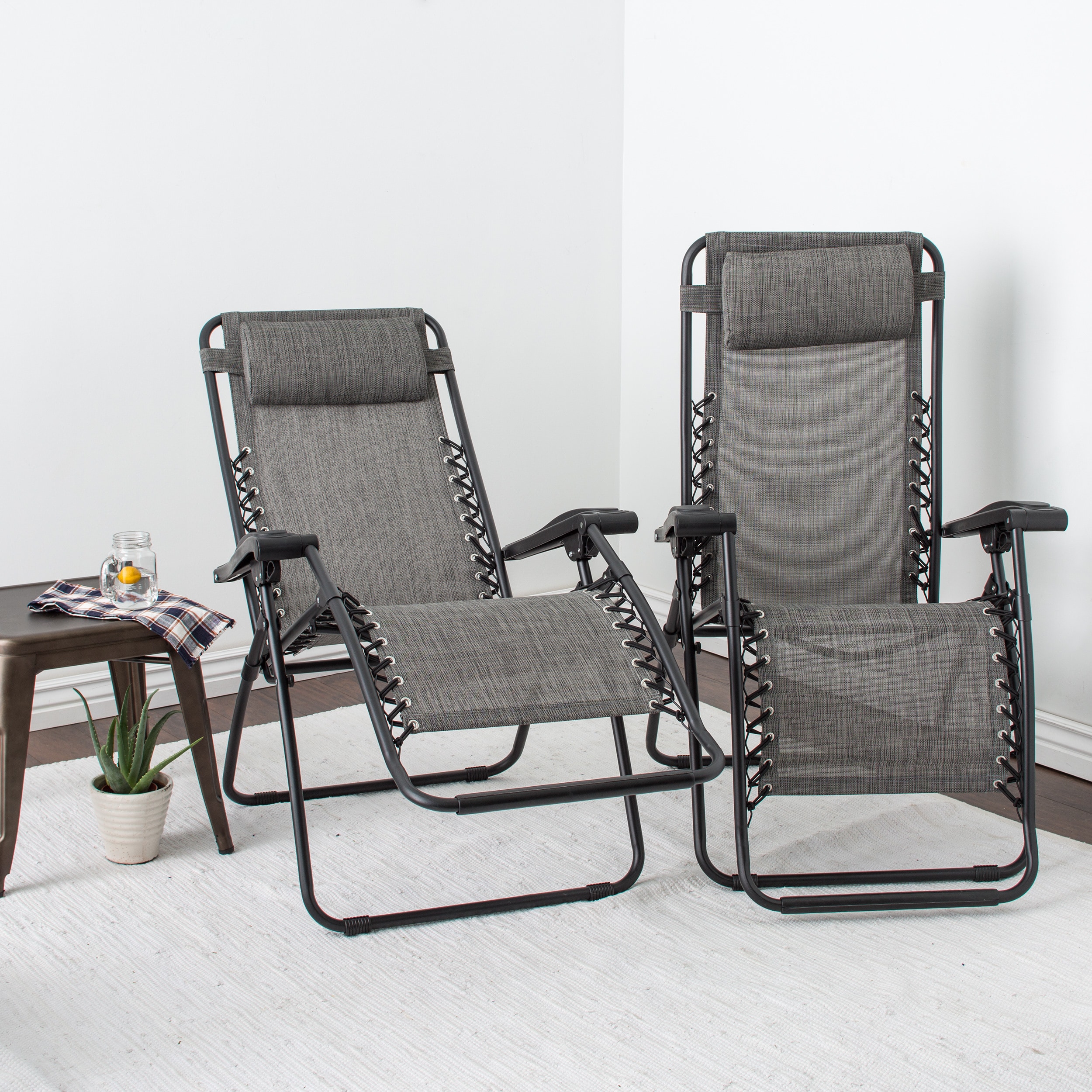 Caravan Canopy Grey Infinity Zero Gravity Chair (pack Of 2)