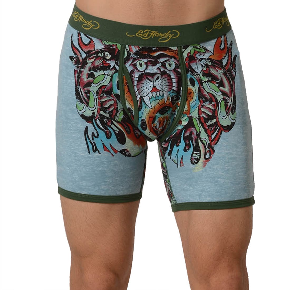 Ed Hardy Mens Army Jungle Collage Premium Boxer Briefs