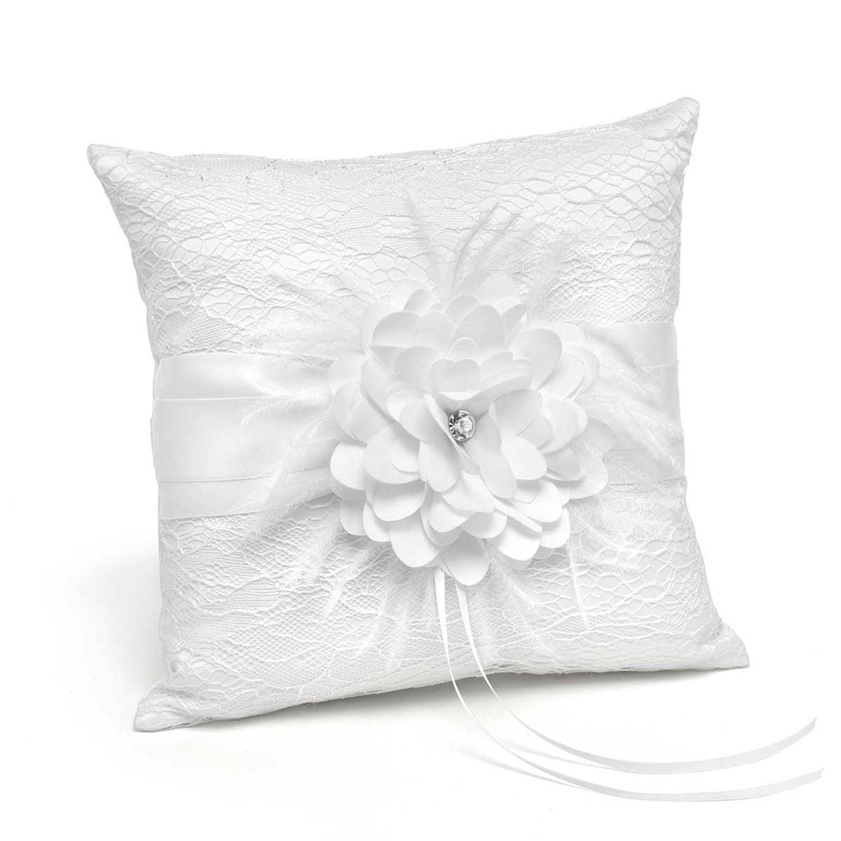 Hortense B. Hewitt Square White Ring Pillow