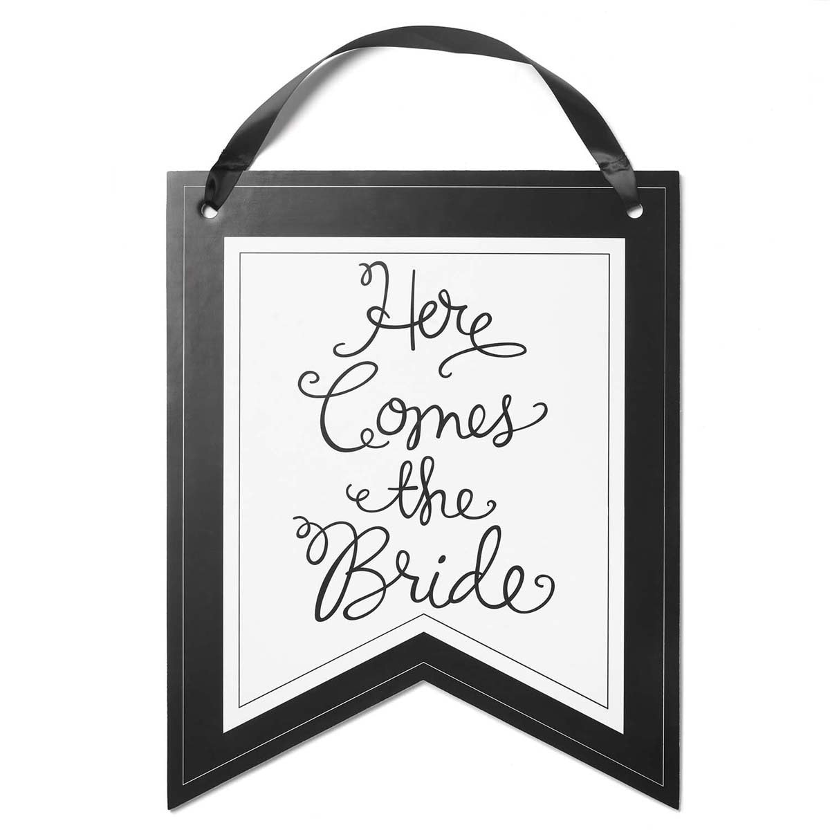 Hortense B. Hewitt Here Comes The Bride Pennant Sign