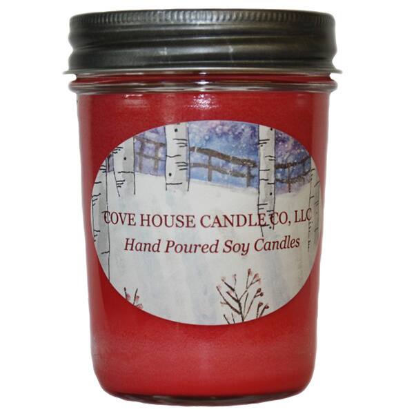 Scented Red 8-ounce Soy Jelly Jar Container Candle