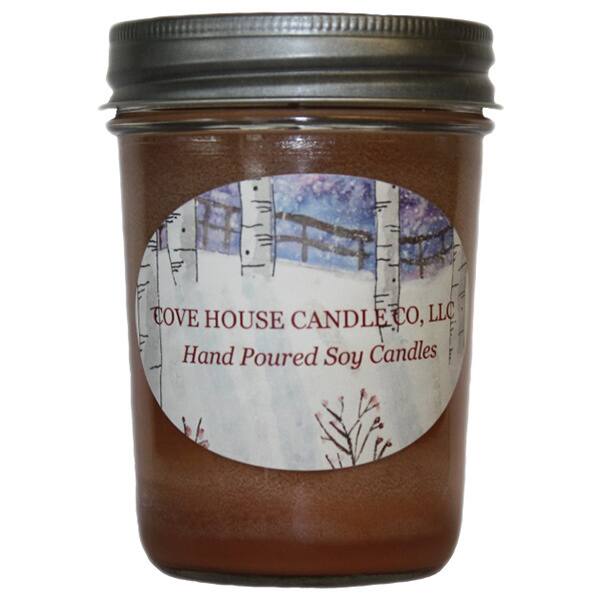 Scented Brown 8-ounce Jelly Jar Soy Container Candle - 8 oz
