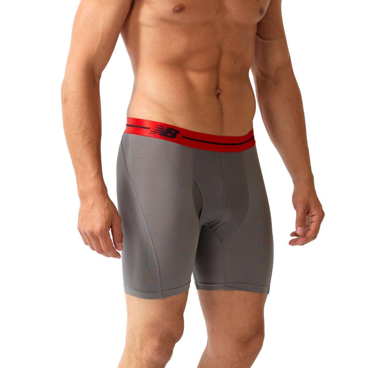 New Balance Mens Performance Grey Sport Briefs (6 inch Inseam)