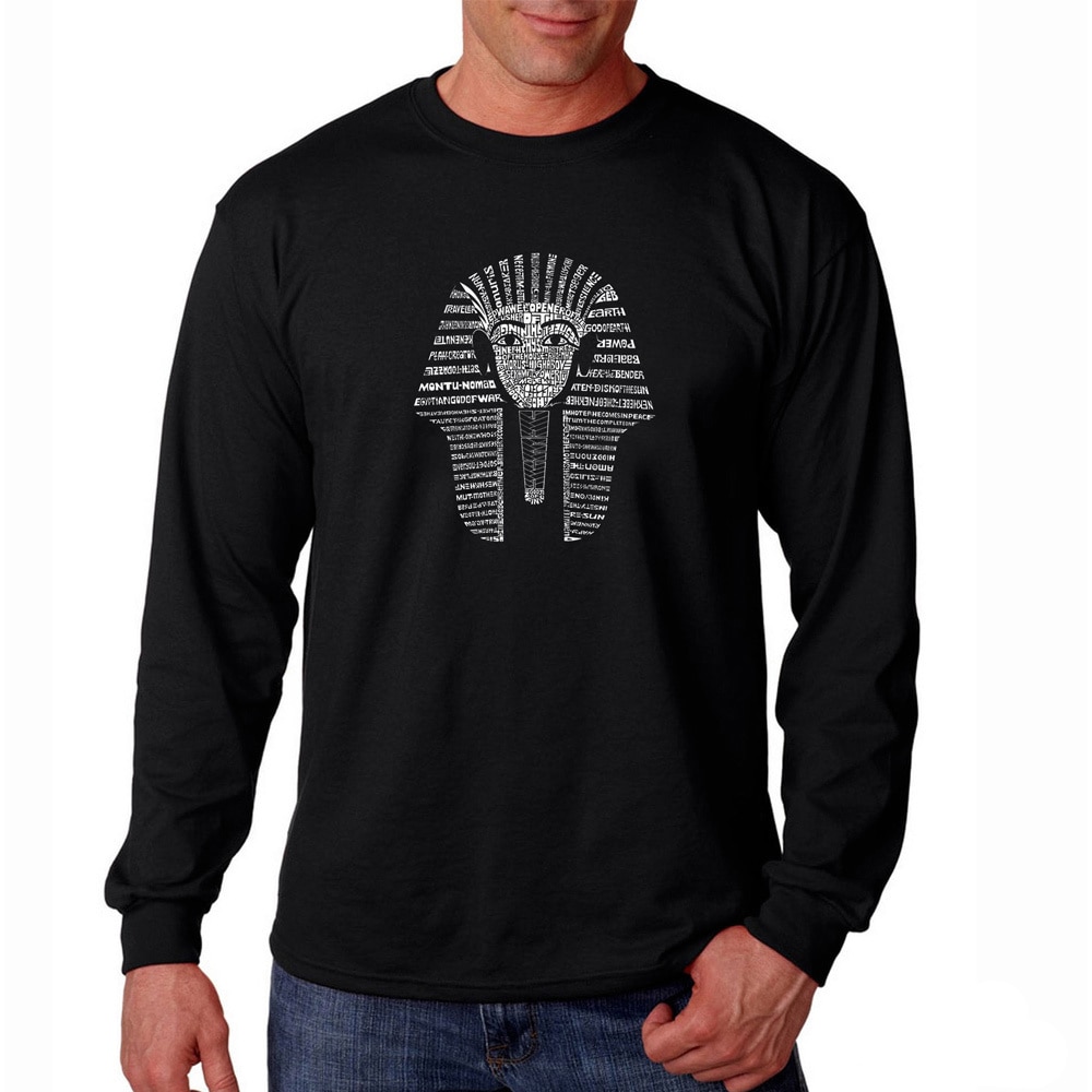 Los Angeles Pop Art Los Angeles Pop Art Mens King Tut Long Sleeve T shirt Black Size S