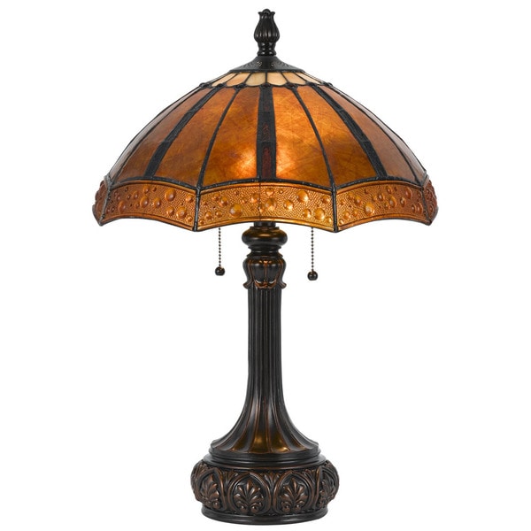Cal Lighting Mica Tiffany 2 light Oiled Bronze Table Lamp Tiffany Style