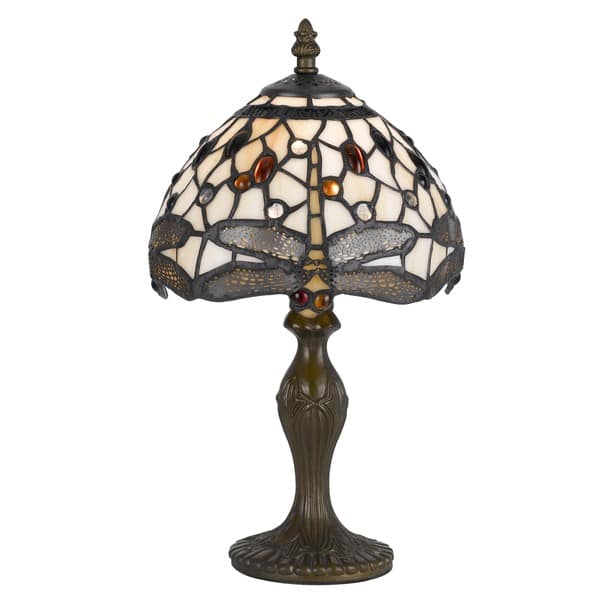 Cal Lighting Tiffany-style Grey Dragonfly 1-light Antique Brass Accent ...