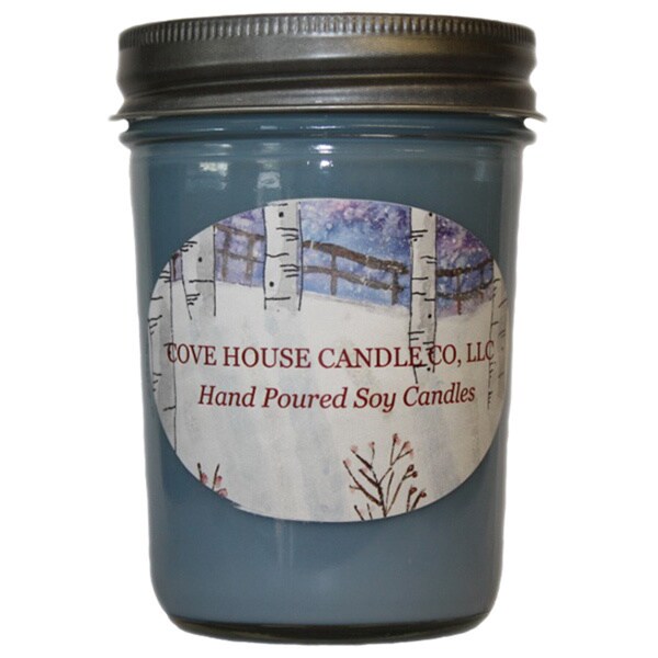 Scented Blue 8-ounce Jelly Jar Soy Candle